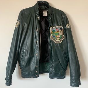 Vintage University of Guelph- Ontario Agricultural College Leather Jacket 1992